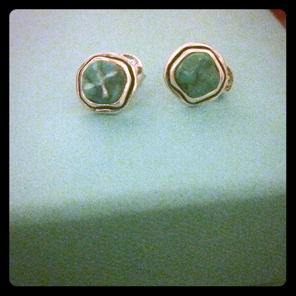 Silpada turquoise 1/2” post earrings .925 silver